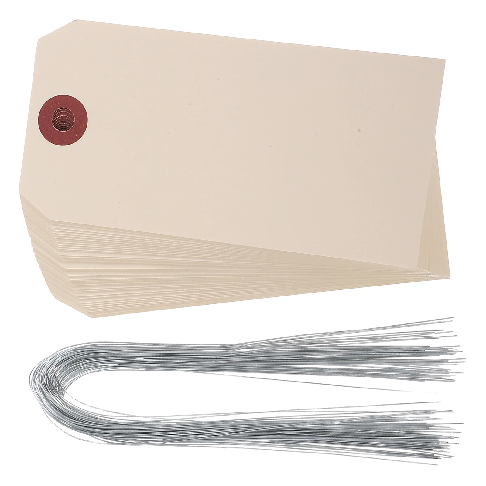 

50pcs Price Tag Manila Wire Tags Sturdy Practical Safe Material Unique Design Stable Performance Shipping Packaging Folder Use