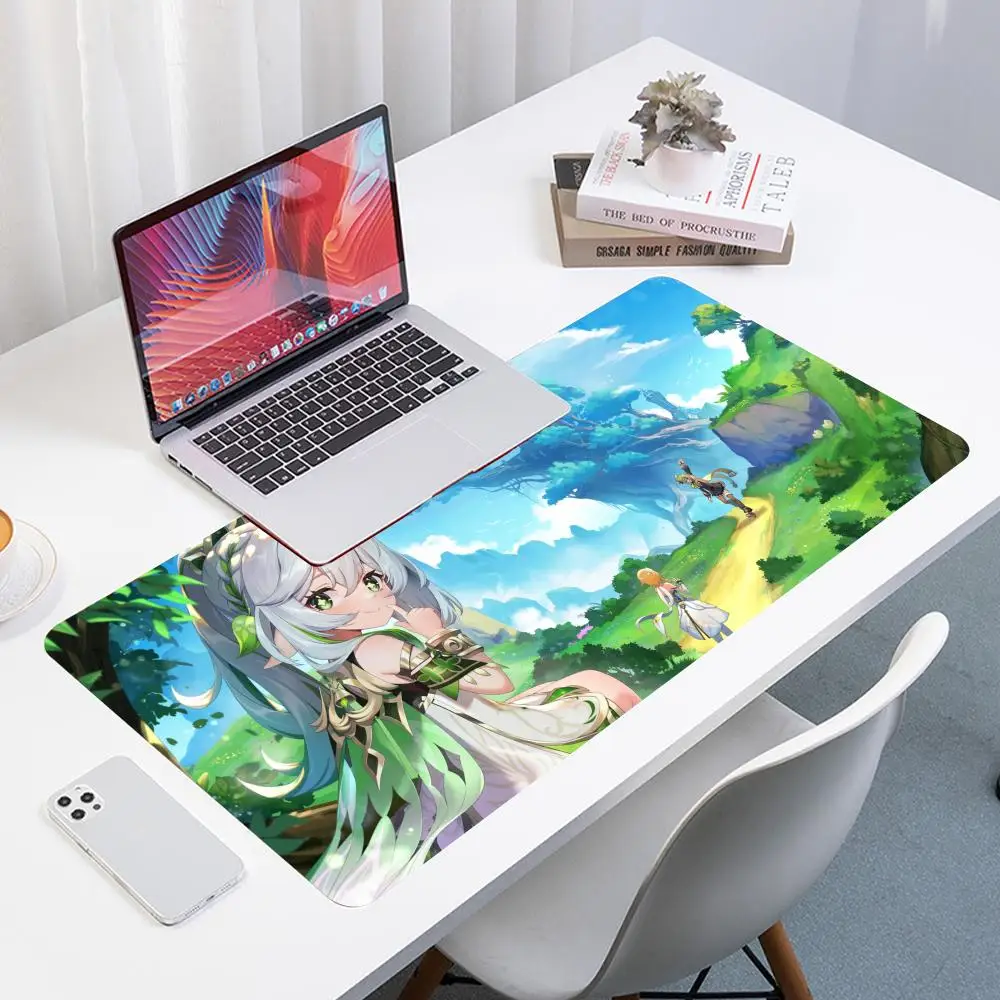 Genshin Impact Nahida Luxury Mouse Pad Large Anime Desk Mat Luxury Desktop Cartoon Gaming Gamer Keyboard Office Computer Cushion