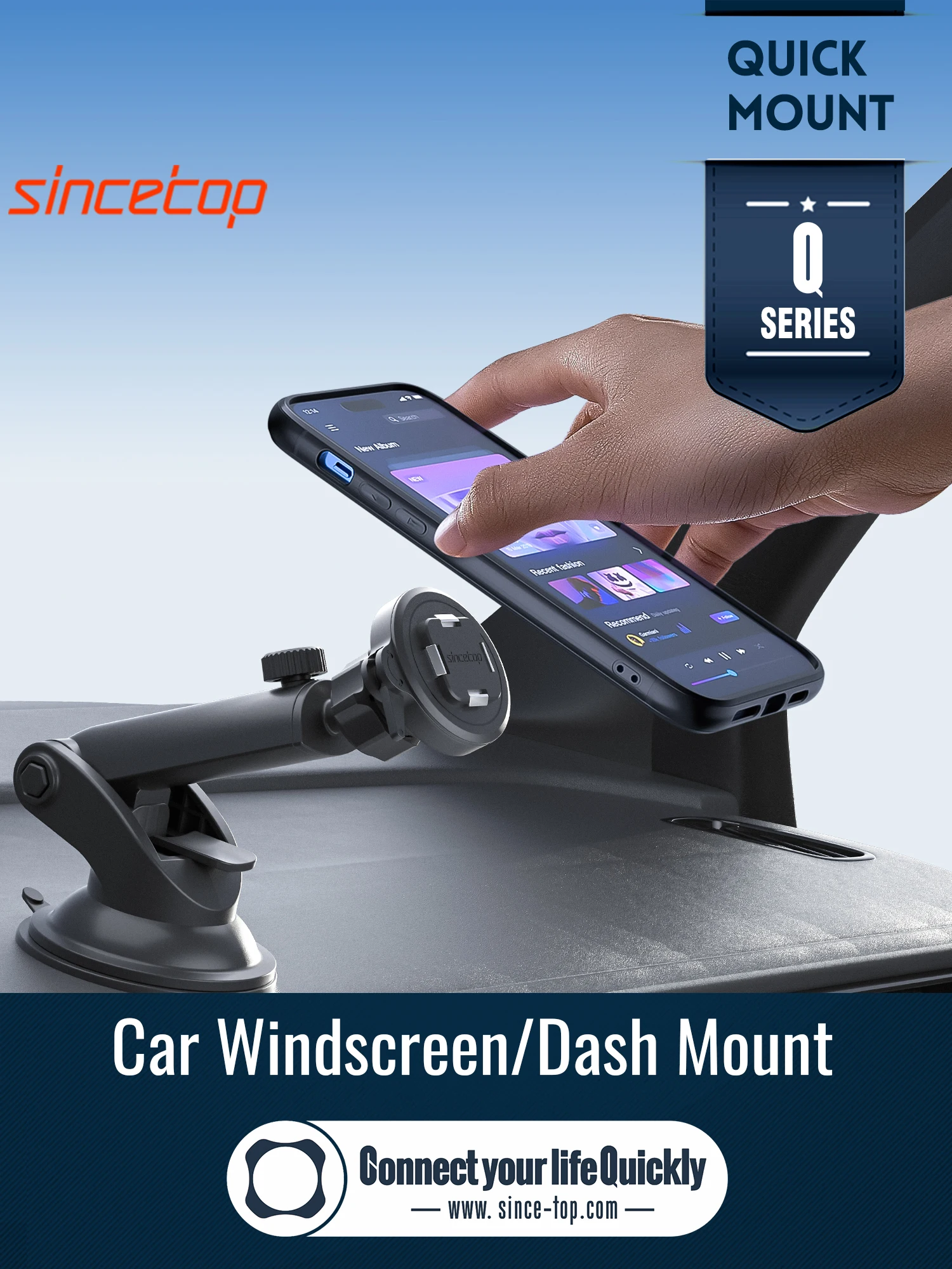 

Car Phone Holder Mobile Mount Windshield Dashboard Suction Cup GPS Stand For iPhone 16 15 14 X Xiaomi Samsung Huawei - series Q