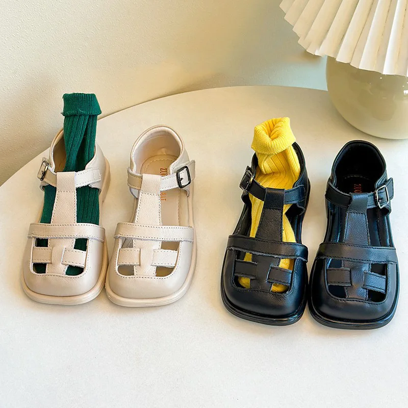 Korean Childrens Sandals Summer New Girl Princess Shoes Baby Boys Cute Solid Color Simple Shoes Kids Sandals Girls