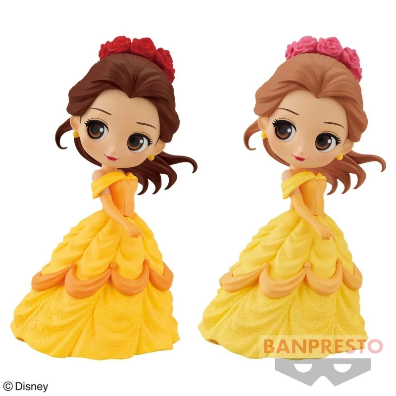 Bandai Qposket Disney Characters Flower Style BELLE Action Figure Beauty and the Beast Anime Toy For Kids Gift Collectible Model