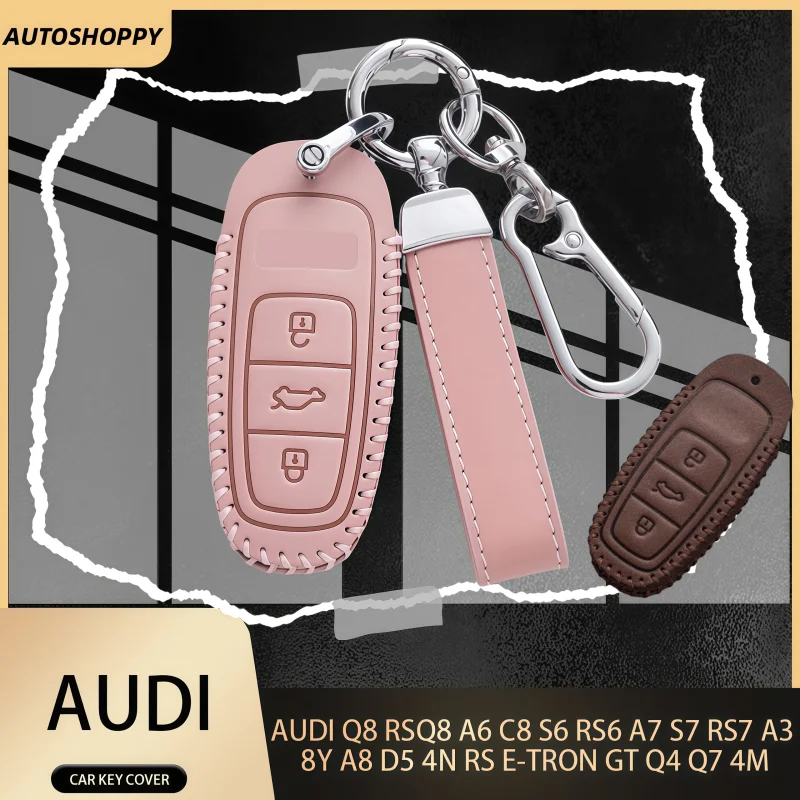 

For Audi Q8 RSQ8 A6 C8 S6 RS6 A7 S7 RS7 A3 8Y A8 D5 4N RS E-tron GT Q4 Q7 4M Fashion Car Remote Key Case Cover Fob Shell