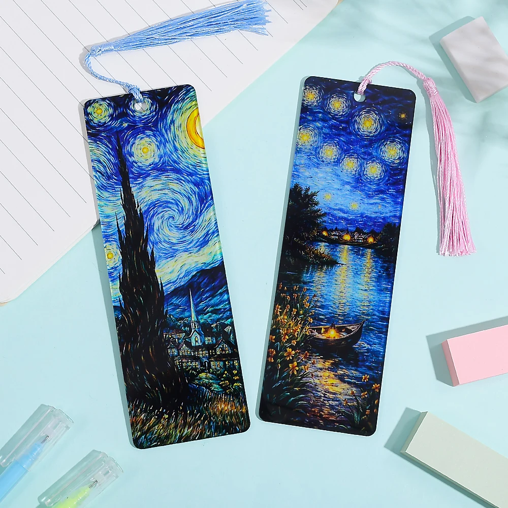Oil Painting Bookmarks for Women, Van Gogh Starry Night Art Bookmarks for Art Lovers, Reading Journal Study, Christmas Gift