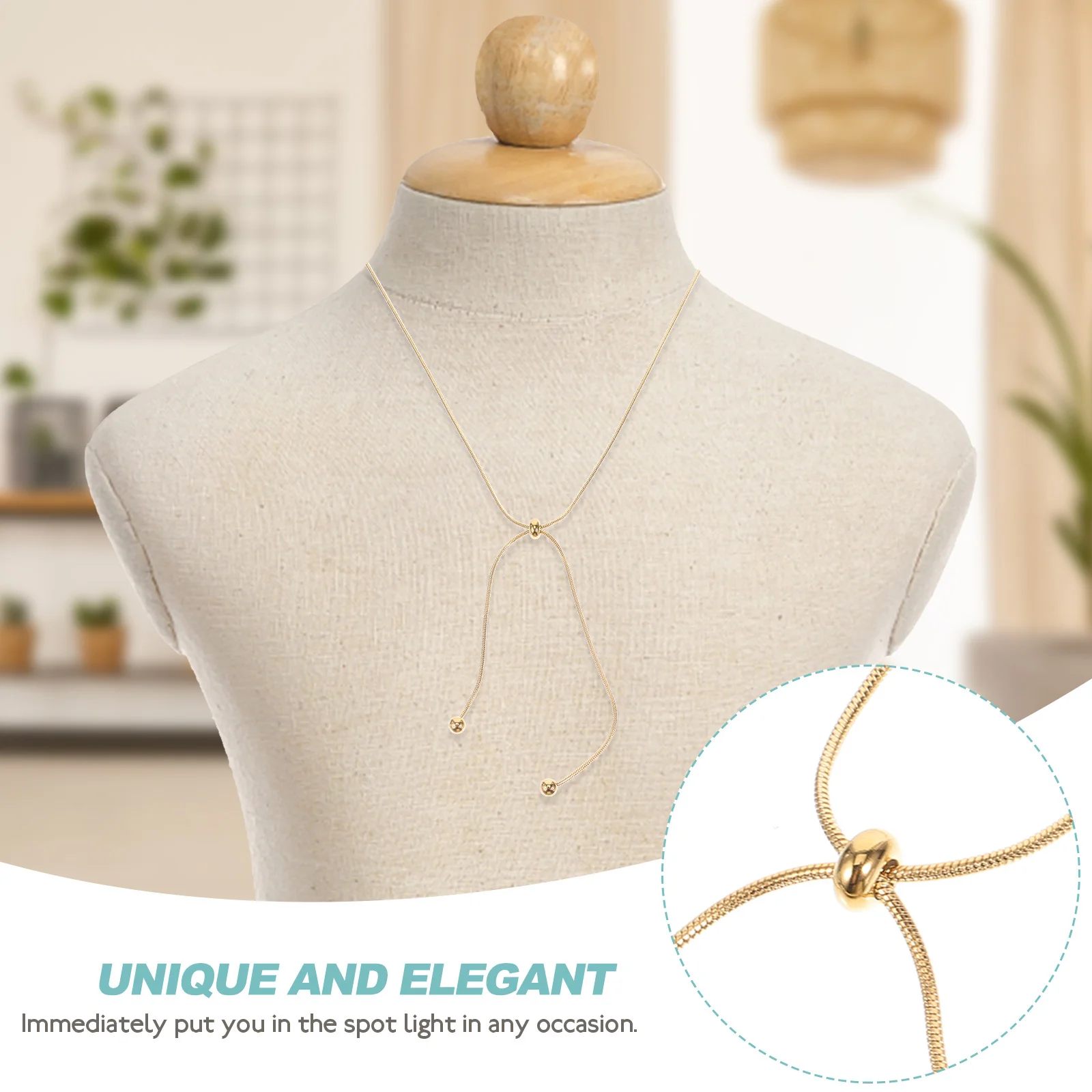 

Titanium Steel Women's Necklace Adjustable Style Bead Necklace Lightweight Decorative Jewelry Gift Necklaces for Women