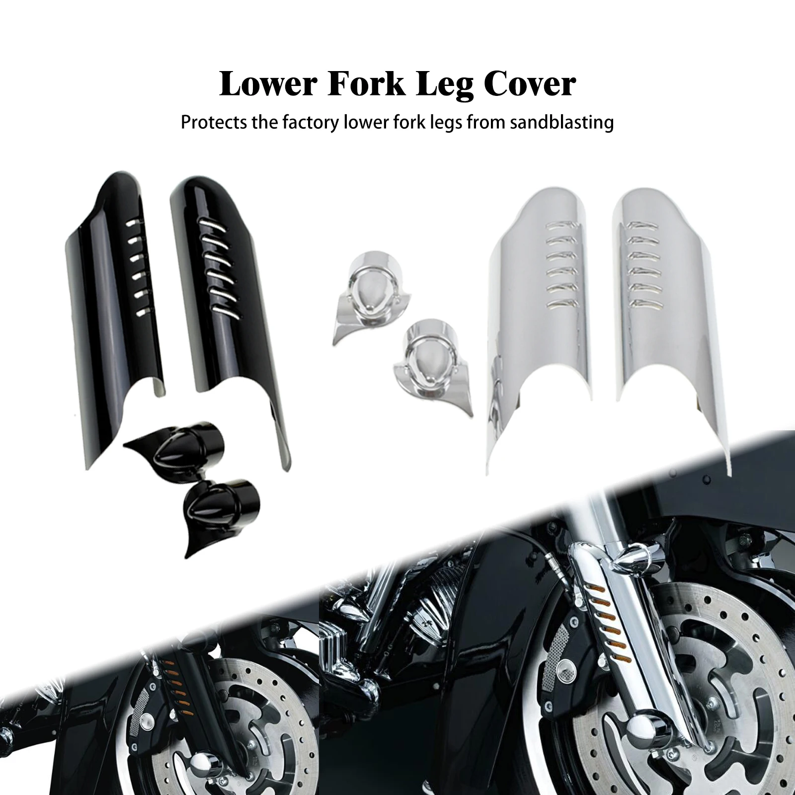 Motorcycle Lower Fork Leg Cover Deflector Shield Protector For Harley Touring Road King Street Glide Ultra Classic 2012-2013