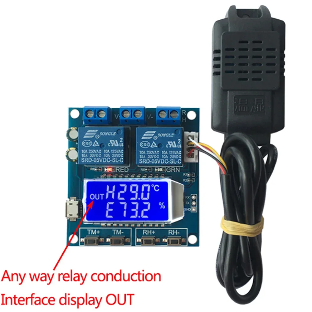 

XY-TR01 Humidity Temperature Controller DC 12V 10A Hygrometer Thermomter Thermostat Humidistat Digital LCD Display Relay Module