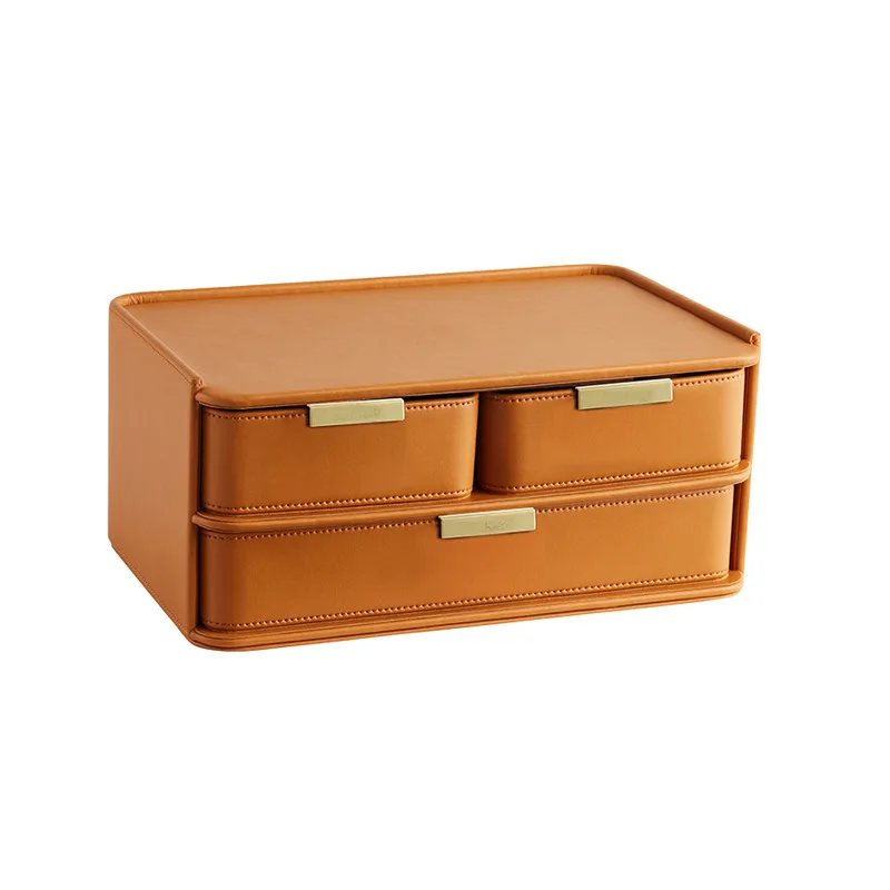 

Small Tray Dust-proof Drawer Leather Material Living Room Bedroom Miscellaneous Tabletop Storage Box