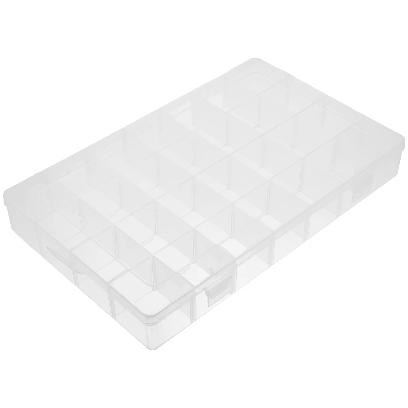 28-Grid Clear Plastic Storage Box Jewelry Organizer Container Adjustable Removable Dividers Transparent 35X22X4.8Cm Durable Hard