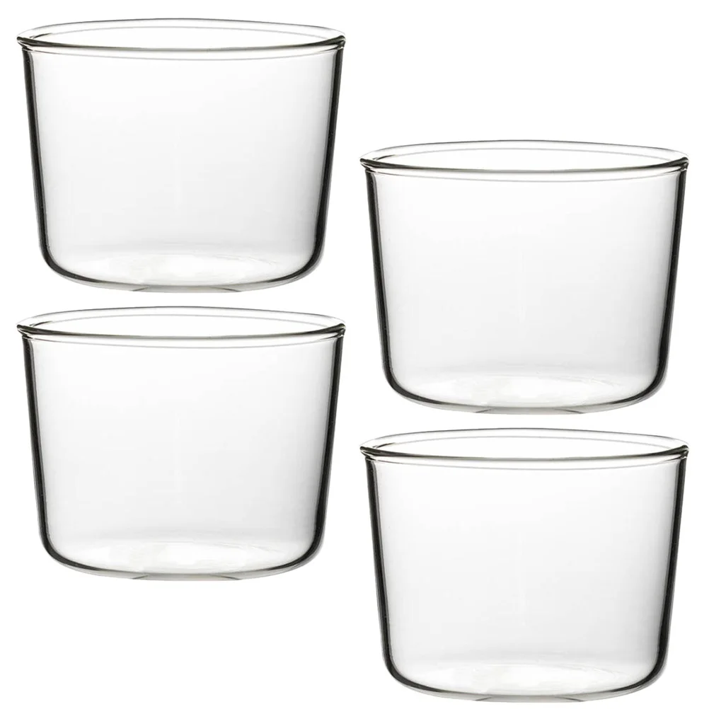 

4Pcs Pudding Cups 200ml Thick Dessert Storage Snack Packaging Reusable Rounded Dessert Party Appetizer Cups