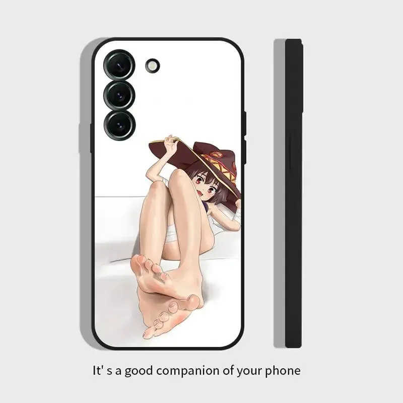 Megumin Konosuba Phone Case For Samsung Galaxy S 23 22 21 20 10 e 9 8 7 6 5G plus edge ultra lite Black Soft Silicone Cover