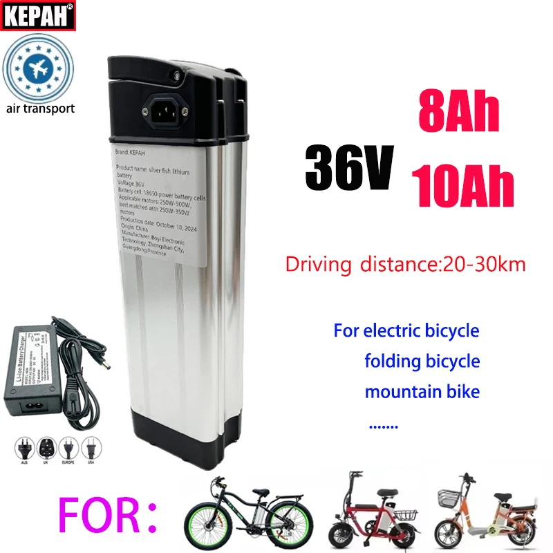 36V 42V Endurance : 20-30km Moto électrique, vélo pliant, à emporter, livraison express batterie au lithium silverfish universelle