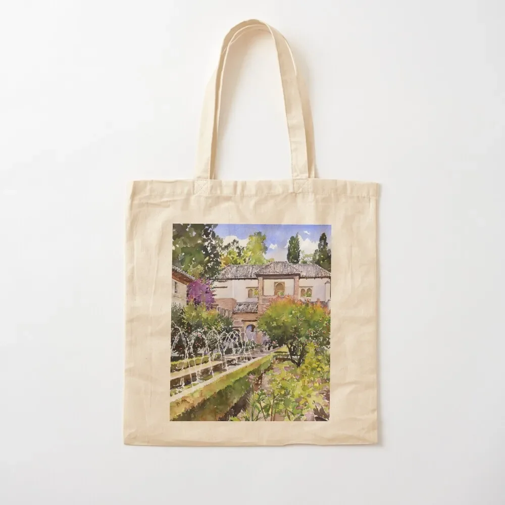 

Patio De La Acequia, Generalife, Granada, Spain Tote Bag cloth bag woman ecological bags bags for women tote bag woman