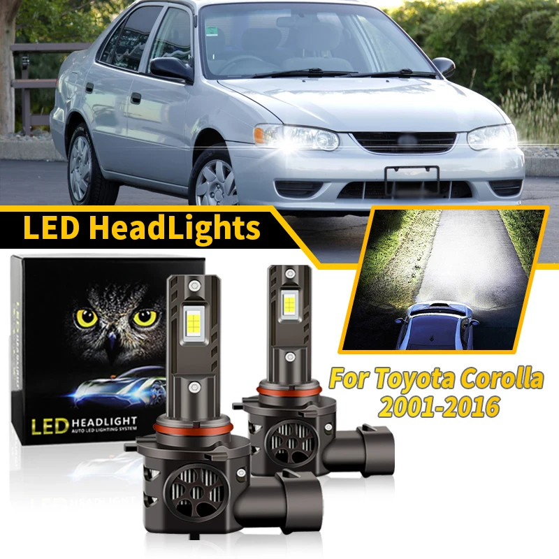 

2pcs CANBUS Error Free CSP LED 9005 9006 Headlight Hi/Lo Beam For Toyota Corolla 2001-2016 Auto Light Bulb Headlamp 12V 15000LM