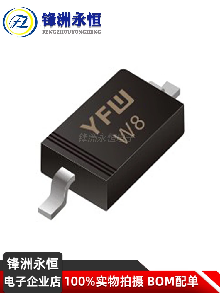 Impressão do diodo de Zener, SOD-123, poder de W8, 0.5W, BZT52C5V1, 100 PCes