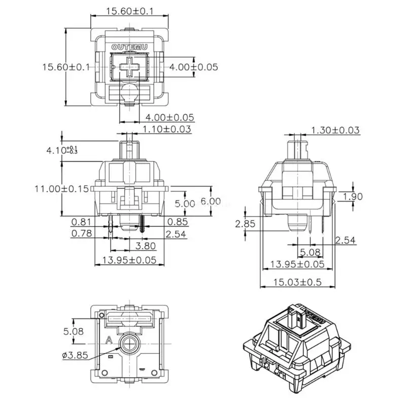 Outemu Pénztárablak Gépi Kulcskarika DIY 3pin RGB Játék Pénztárablak Vonalas clicky Pénztárablak dustproof dropshipping