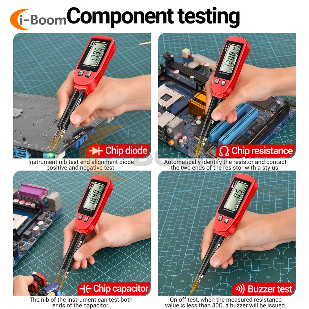 Imagem -05 - Aneng Gn701 Smd Tester Alta Precisão Resistência-capacitância-diodo Teste Ferramenta Clip-on Resistência-capacitância Teste Pen