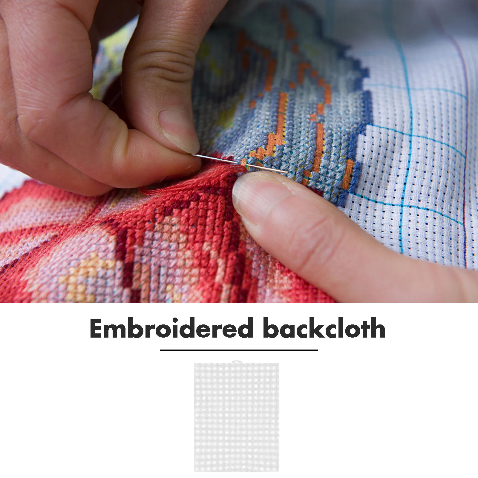 

2pcs Embroidery Pad Cross Stitch Mesh Fabric For Diy Handmade Craft Decorative Kit Sewing Gridding Cloth Sturdy Thread Control