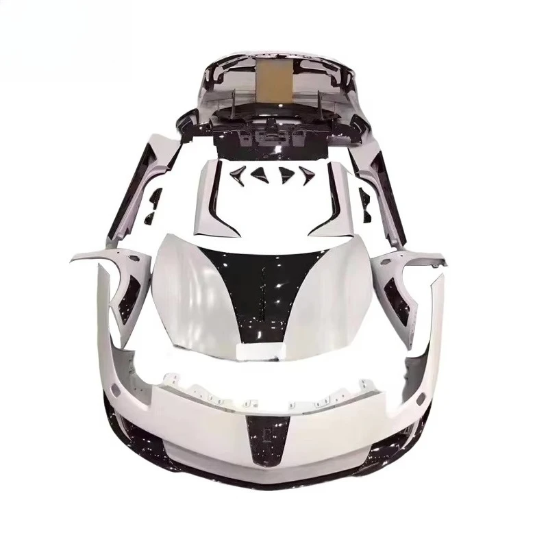 M Style Wide Body Kit for 488 GTB F488 Semi Carbon Fiber Front Rear Bumper Side Skirts Hood High Performance