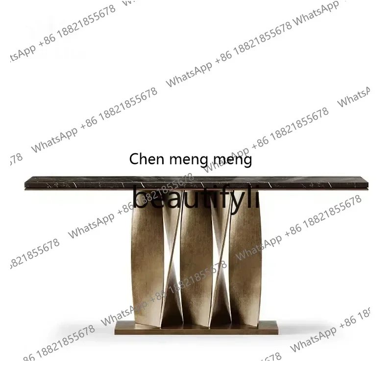 D178   Italian light luxury rock slab entrance table, living room entry decoration marble observation deck, entrance terrace