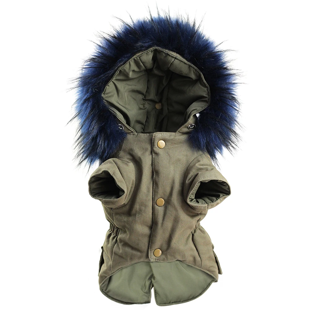 

Corgi Warm Hat Cotton Suit Hoodie Puppy Clothes Army Green Winter Costume Keep Warm Coat Dog Costume Dog Cotton Clothes