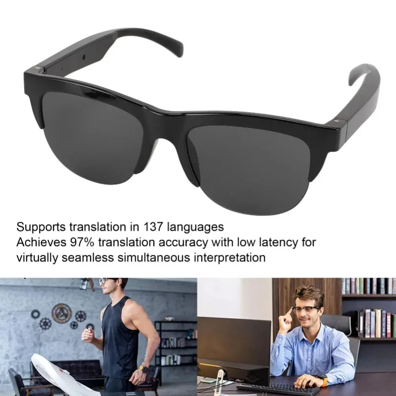 Translation Device 137 Languages Translator Glasses TR90 PC UV400 Bluetooth 5.3 Dual High Definition Microphones for Classroom