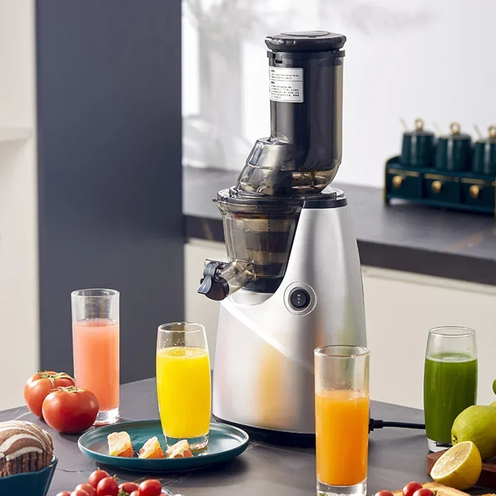 with Large Feed Trough, Electric Chewing Juicer for Vegetables and Fruits Juicer Multifunctional Juice Residue Separation