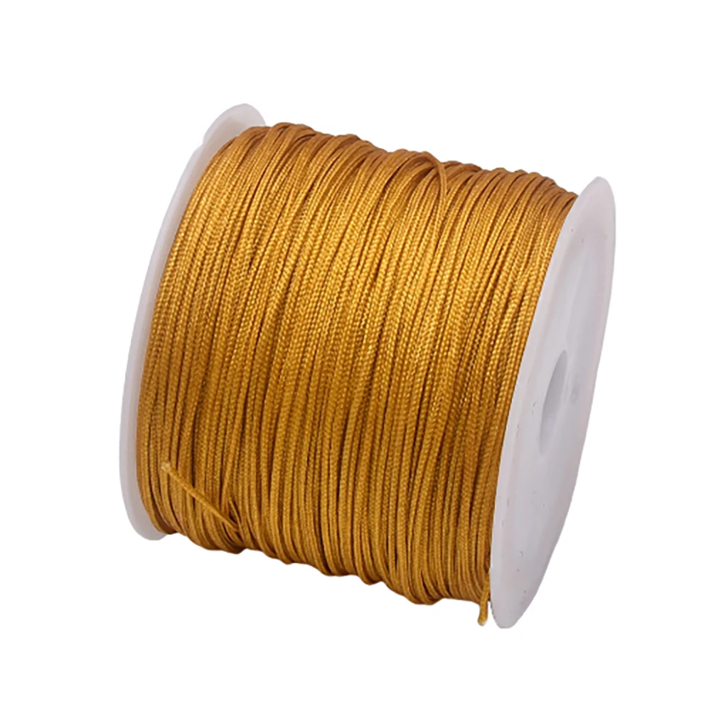 50Yds 0,8 mm ambachten nylon koord voor sieraden maken kralen gevlochten nylon satijnen string voor armbanden rattail trim Chinese knoop