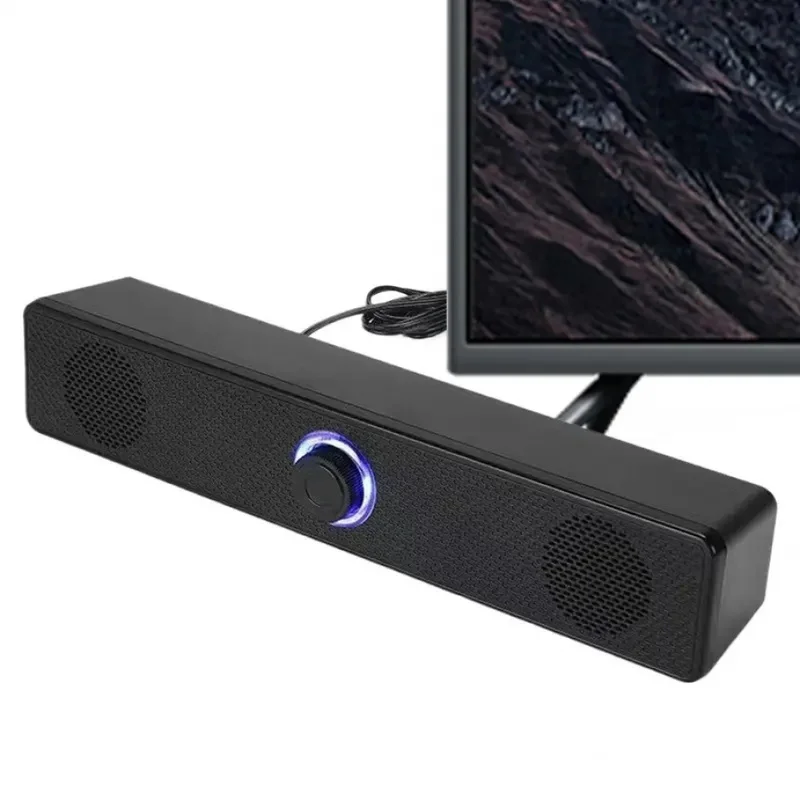 Wired Stereo Desktop Speakers Portable Mini Stereo Sound Bar Surround Computer Soundbar for TV PC Laptop Gaming Home Theater