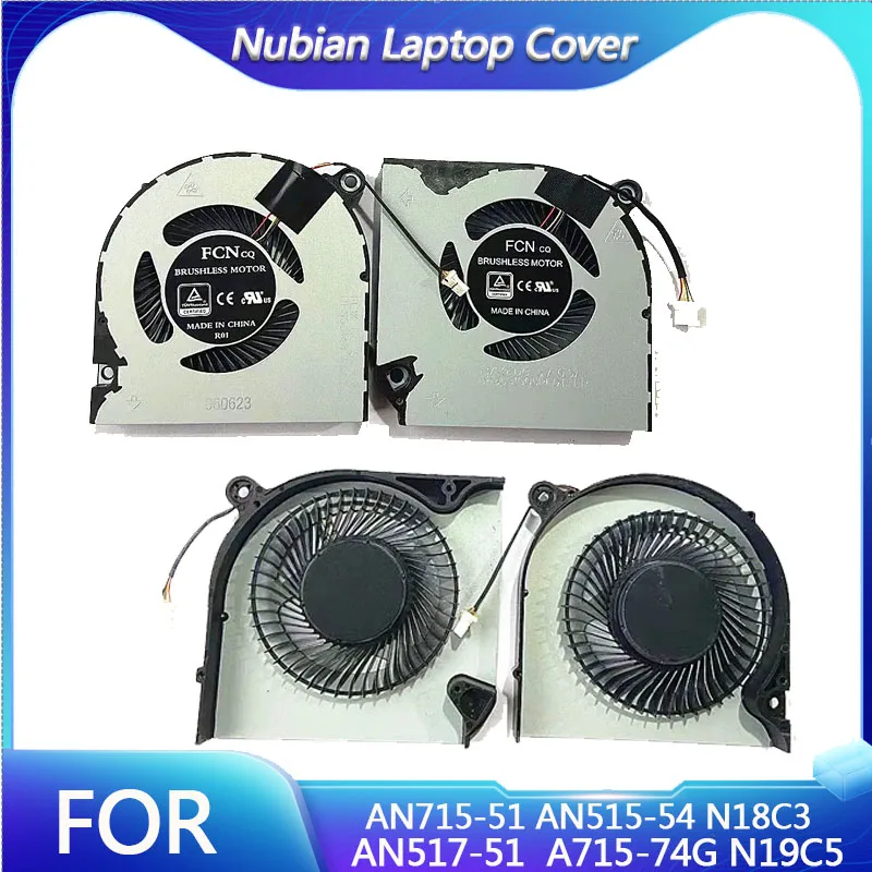 

For AN715-51 AN515-54 N18C3 AN517-51 A715-74G N19C5 Laptop CPU GPU Cooling Fan Heatsink Fan Cooler