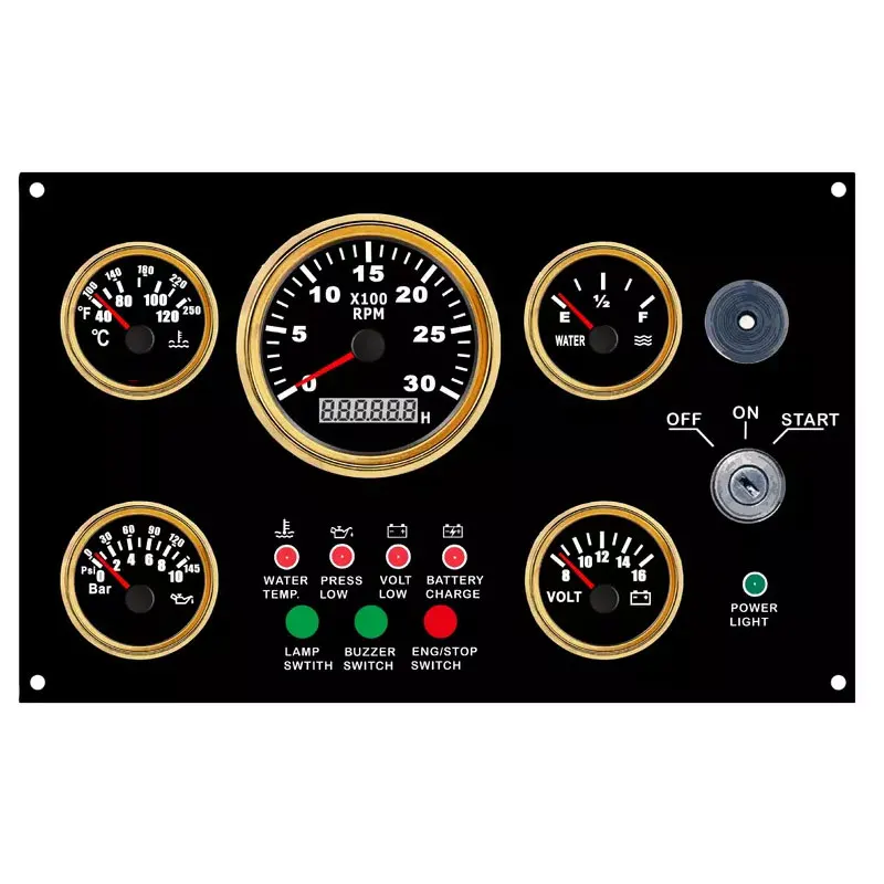 Waterproof Marine Dashboard Custom Boat Gauge Panel Dashboards 24V Dies el Engine Control Panel