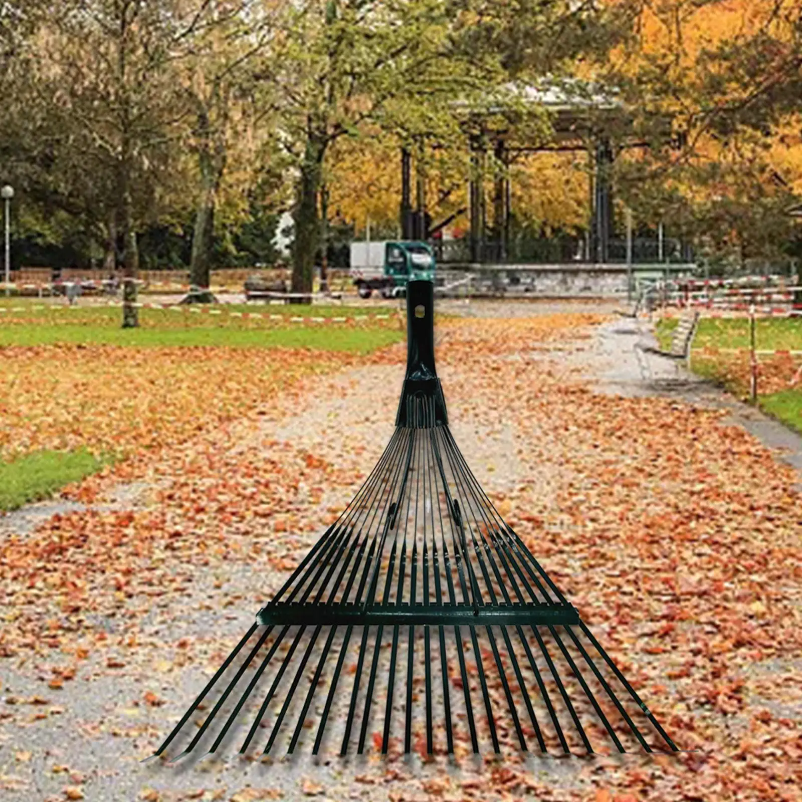 مشط حديقة بتصميم خفيف الوزن، أداة حديقة من الفولاذ عالي الكربون لتنظيف الفناء