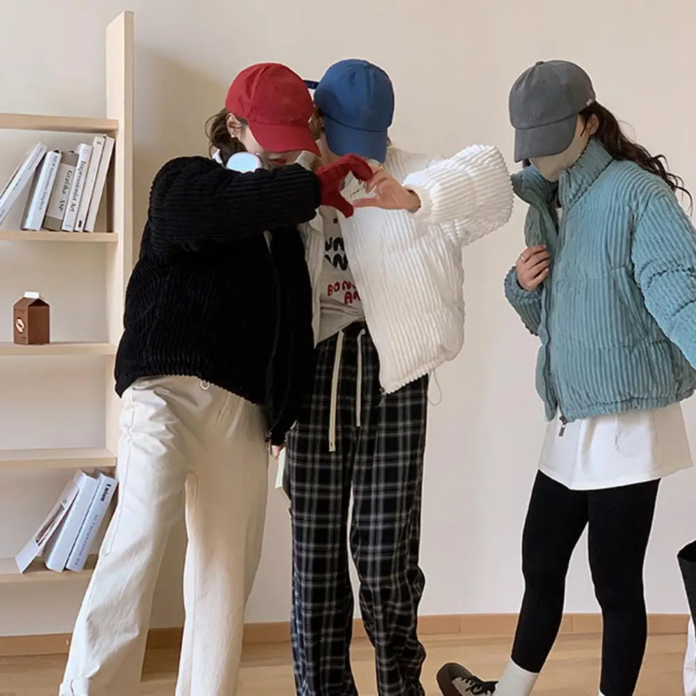 Coreano veludo outerwear 2024 novo casaco de algodão feminino outono inverno jaqueta curta casual quente feminino estudante casaco