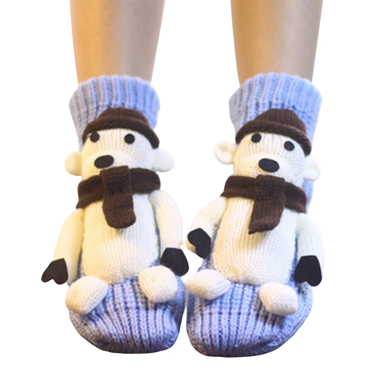 ثلاثية الأبعاد محبوك لطيف الحيوان جوارب يمكن السير بها على الأرض جديد متعة الجدة اليدوية الكروشيه الشتاء الجوارب الدافئة الإبداعية هدايا عيد الميلاد للأطفال