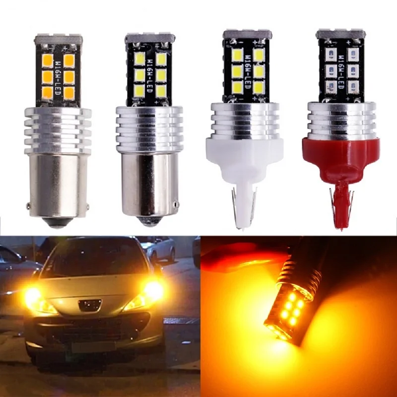 

100X Canbus DC 12V 2835 15 SMD P21W 1156 1157 7440 7443 3156 3157 Led Bulb Backup Parking Turn Signal Rear Brake Light NO error