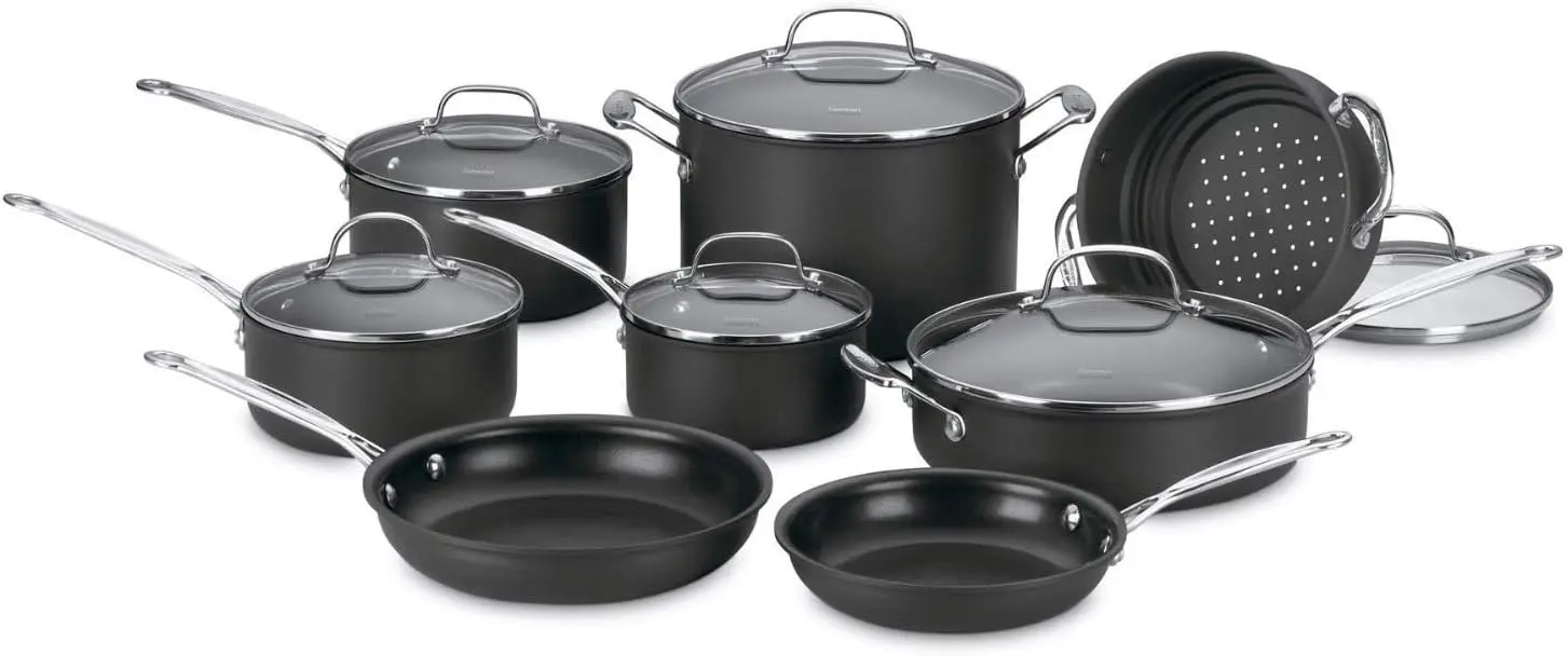 

14-Piece Cookware Set, Chef's Classic NonStick Hard Anodized, Gray