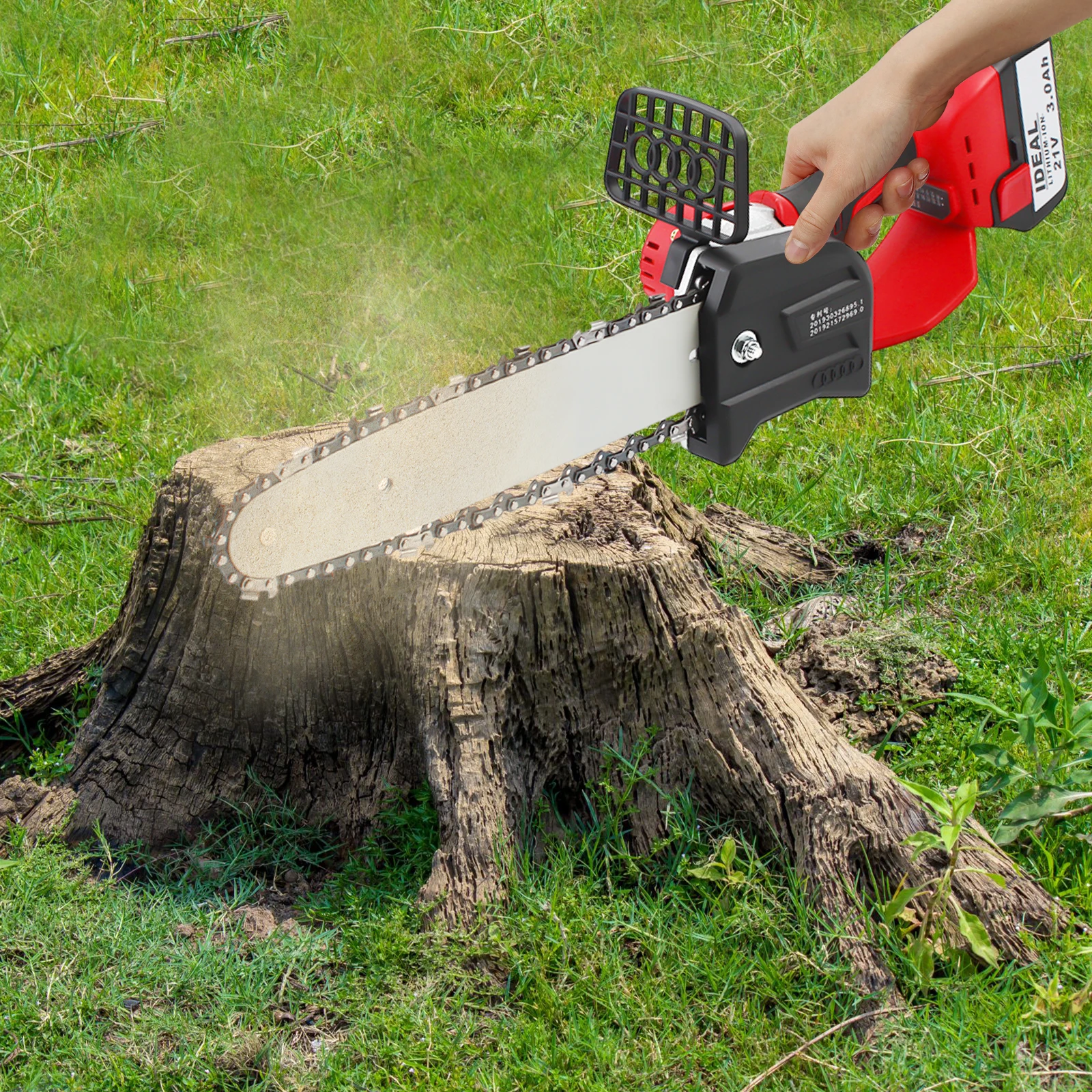 

Electric Portable Chainsaw Cordless Pruning Saw 21v Battery Chain Saw with Auto Oiler for Garden Branch Wood Cutting