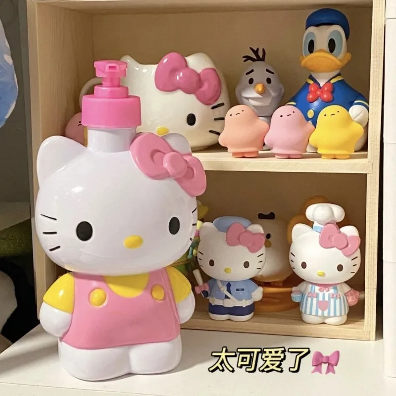 Sanrio personaje de dibujos animados lindo Hello kitty gel de ducha embalaje botella de prensa loción desinfectante de manos botella de presión de manos