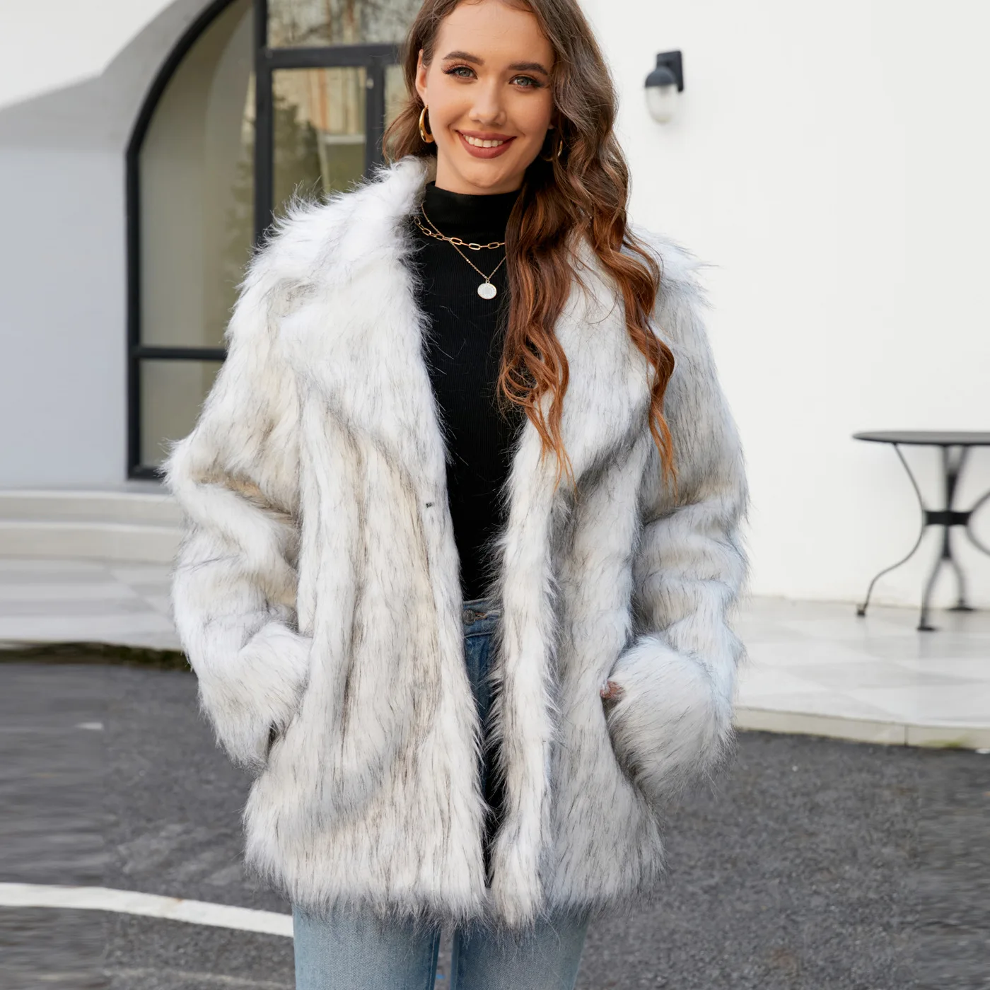 2026 Women Warm Faux Fox Fur Coat Winter Turn Down Collar Leisure Jacket Windbreaker Women Thick Fluffy Luxury Bontjas Outerwear