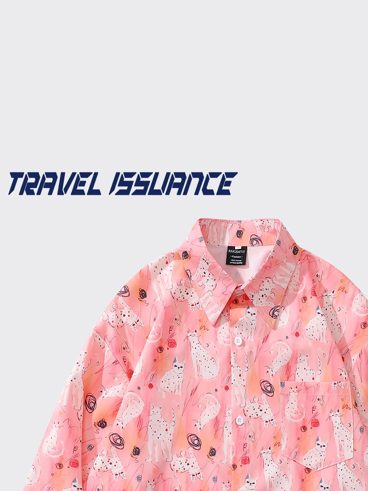 travel-issuance-cute-fun-print-loose-long-sleeve-shirt-ensemble-gathering-fashionable-casual-wear-for-all-seasons
