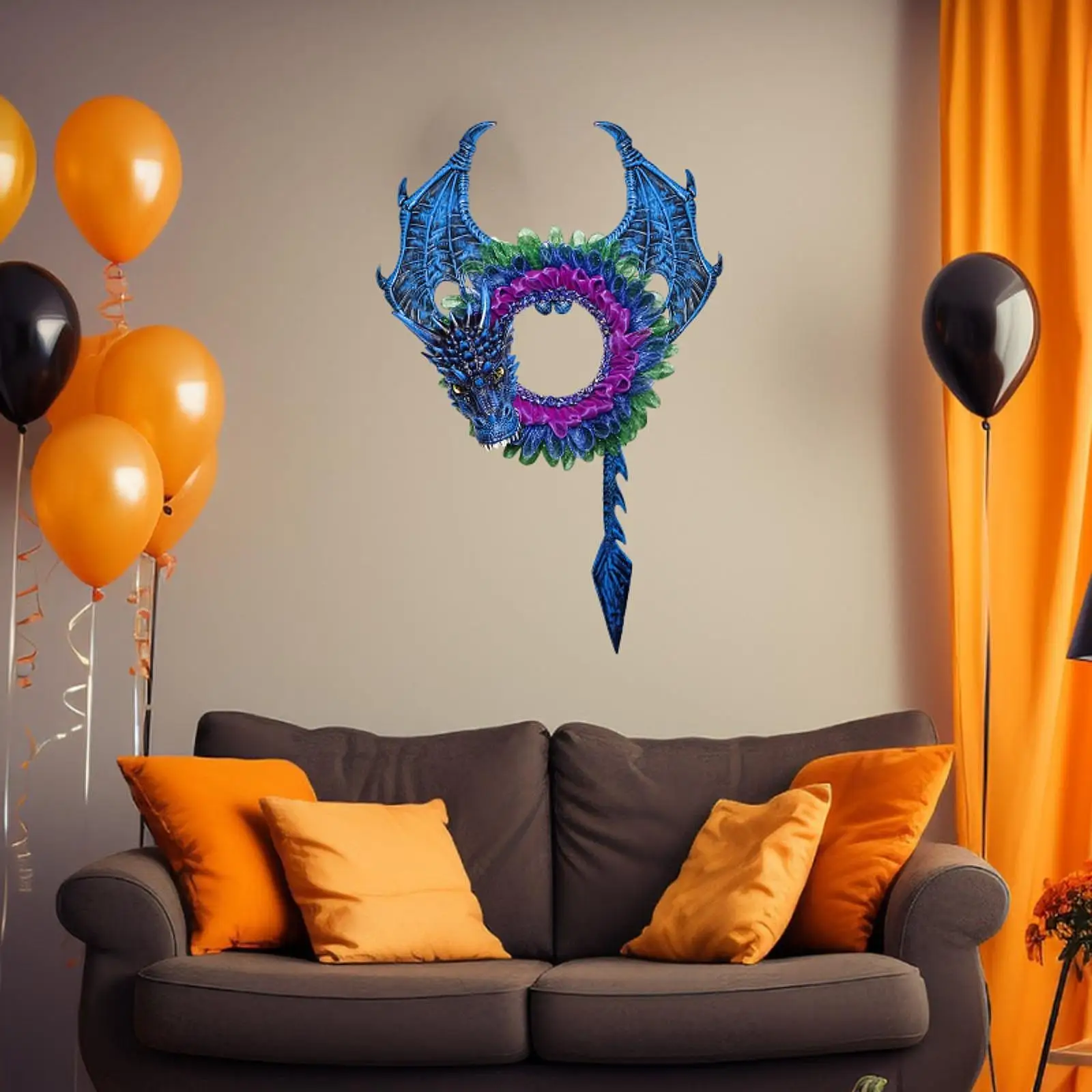 

Хэллоуин Дракон Венок Декор Подвесной Орнамент для Камин Вечеринки Окна