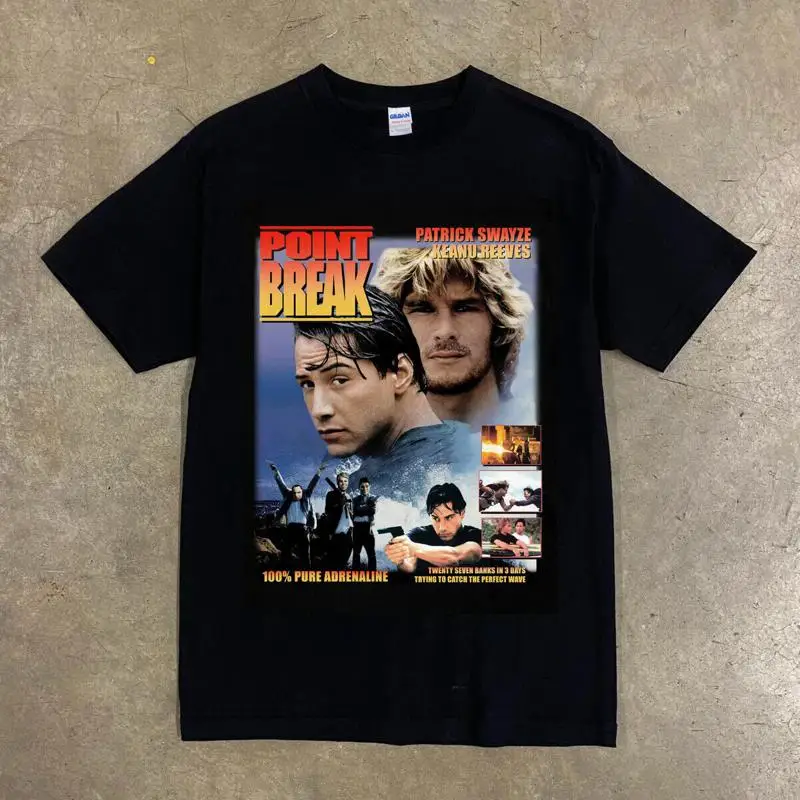 

New Point Break Keanu Reeves Movie Cotton Black T Shirt