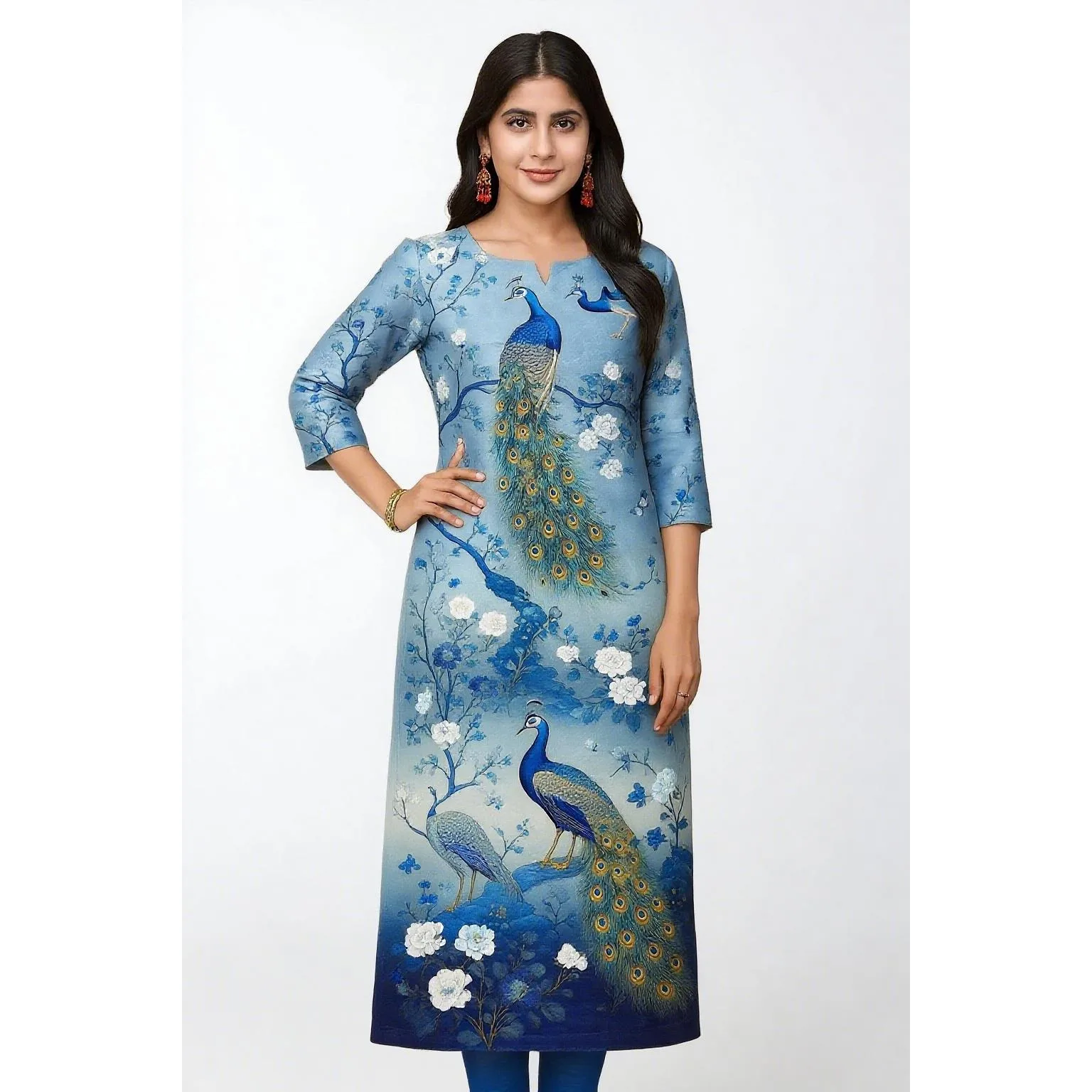 

Женское модное и удобное платье Muslim Kurt с прямой трубкой в виде павлина и различными стилями отпуска