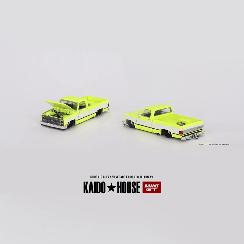 

Kaido House & MINIGT KHMG112 1:64 Silverado Pickup truck Collection of alloy figure car decoration gift