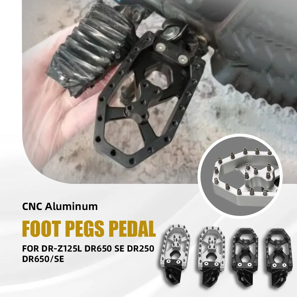 

Footrest FOR Suzuki RM 85 DR-Z250 DR-Z125 DR-Z125L DR200 DR650/SE DR250 DR350 Motorcycle Aluminum Enlarged Foot Pegs Rests