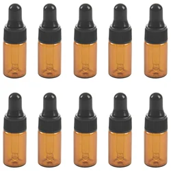 10pcs 3ml Empty brown Glass Dropper Bottles with Pipette for Essential Oil