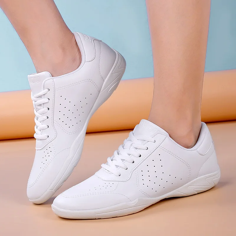 Zapatos Deportivos aeróbicos blancos para hombres y mujeres, zapatillas de competición de entrenamiento, zapatos de baile de gimnasia, zapatillas de Yoga