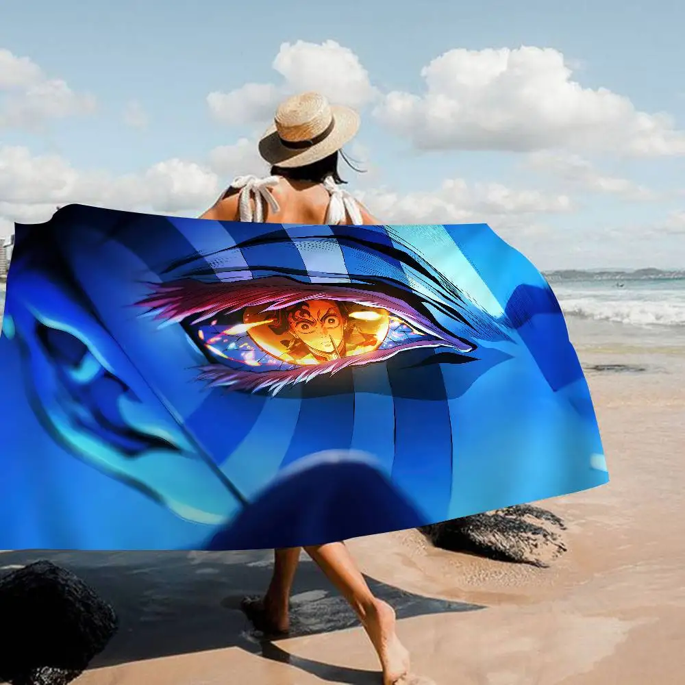 Demon S-Slayer Cartoon K-Kamado N-Nezuko Big Microfiber Beach Towels Towel Sand Beach Towels Pool Towel for Travel Swim