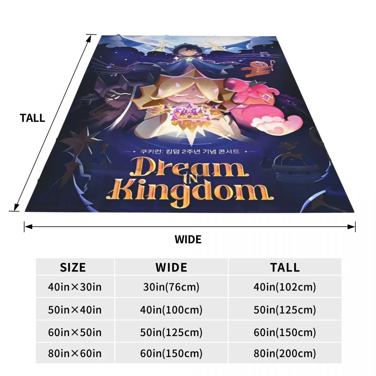 Cookie Run Kingdom Fleece Throw Blanket Action Game Blanket for Sofa Bedroom Soft Bedding Throws