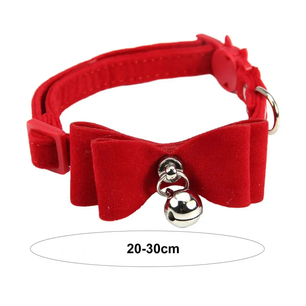 Pet Collar Adjustable Size Easy to Wear Cat Collar Plush Cat Collar with Bowknot Bell Adjustable Size Easy to Wear Pet Accessory