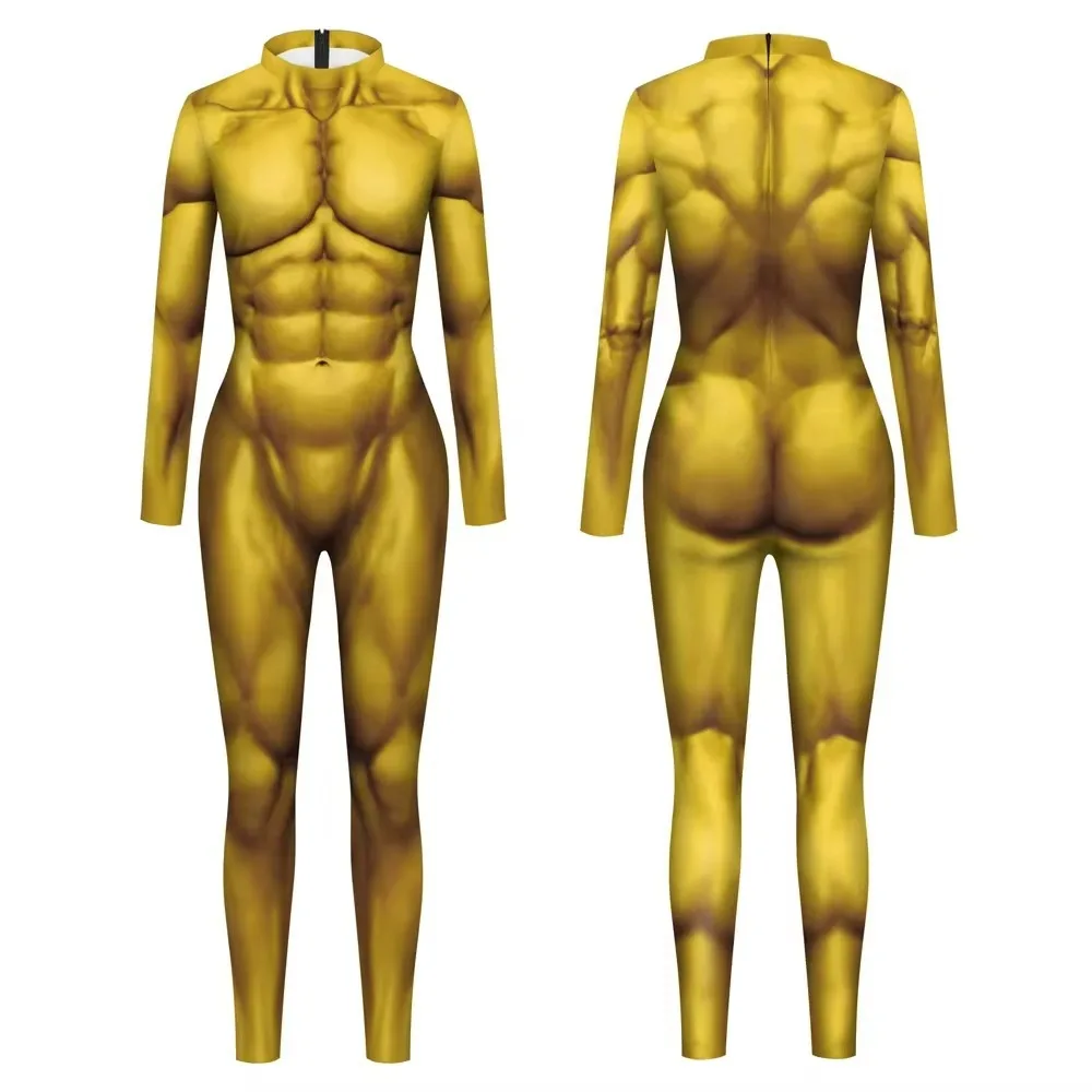 Halloween Mode Punk Roboter Bodysuit Damen Digitaldruck Zentai Sexy Feiertagsparty Jumpsuit Rollenspiel Rave Outfit Catsuit – Detail 13